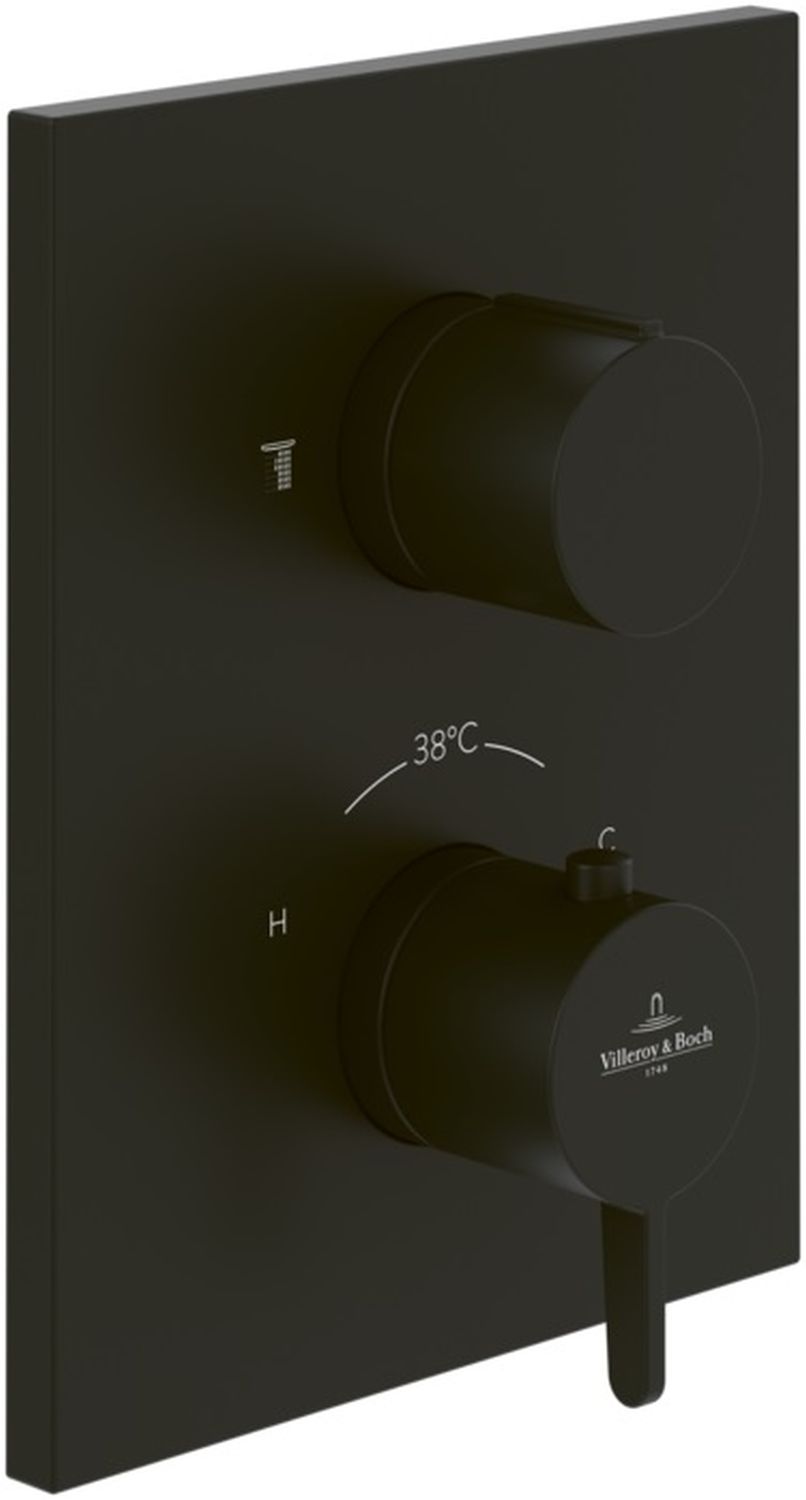 Villeroy & Boch Conum rubinetto per doccia da incasso con termostato nero TVS127001000K5