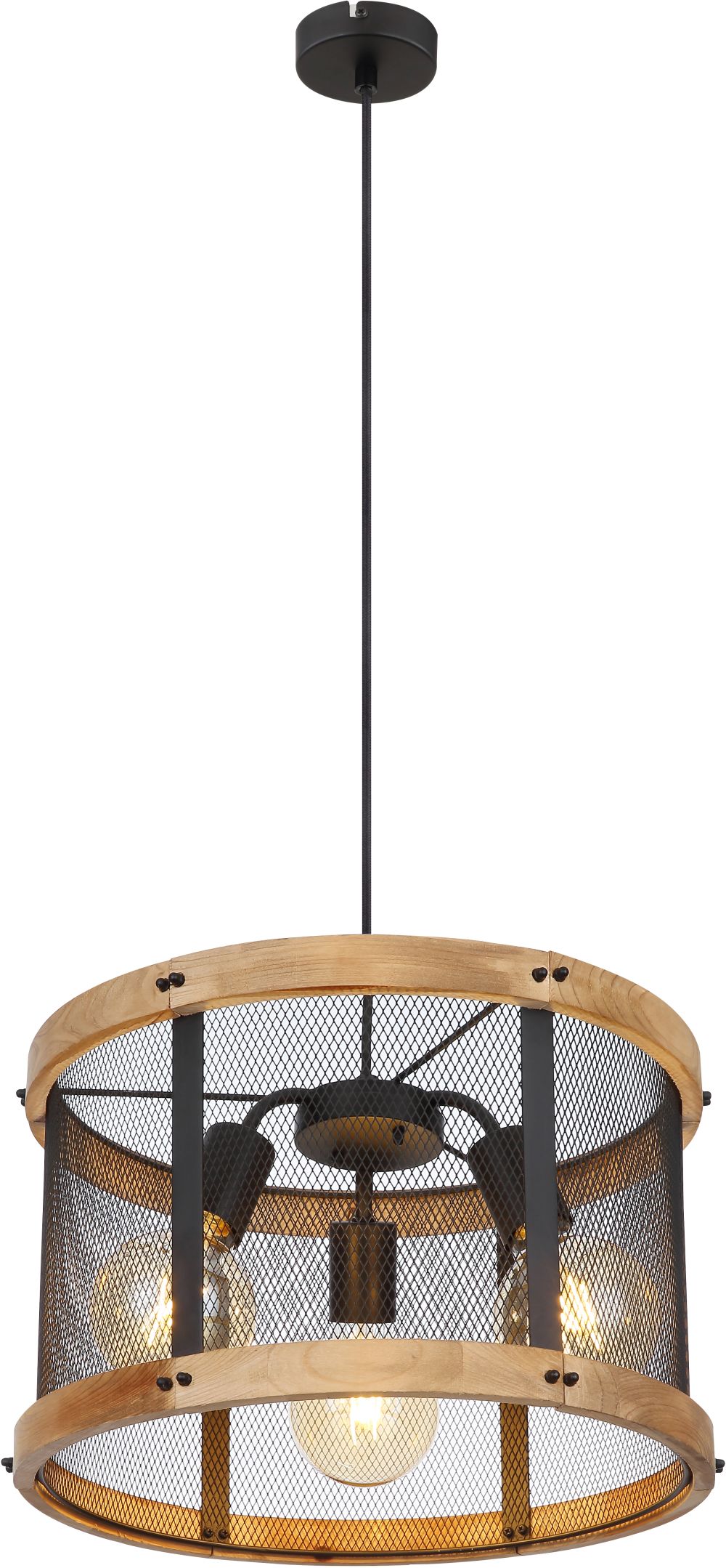 Globo Lighting Jeanie lampada sospesa 3x40 W nero-legno 15661H1