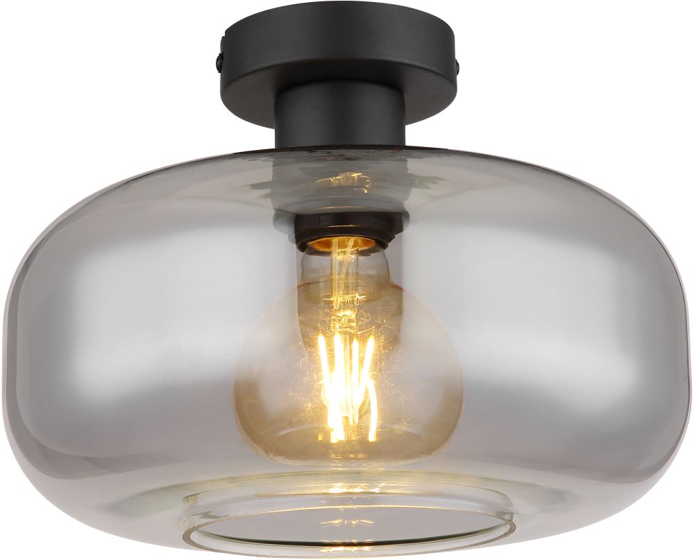 Globo Lighting Giuseppe lampada da soffitto 1x40 W nero-fumé 15566D