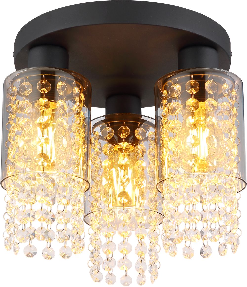 Globo Lighting Backey lampada da soffitto 3x40 W nero-fumé 15799-3D