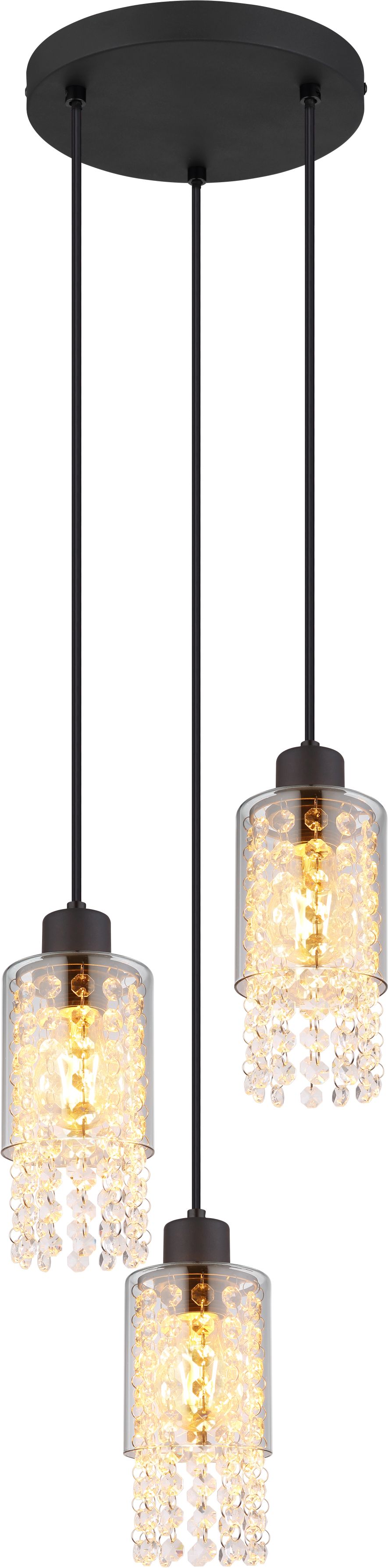 Globo Lighting Backey lampada sospesa 3x40 W nero-fumé 15799-3H