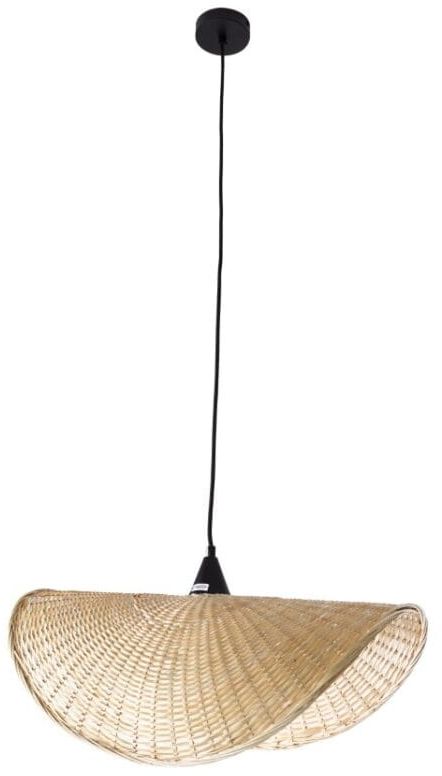 MaxLight Koshi lampada sospesa 1x60 W nero- rattan P0498