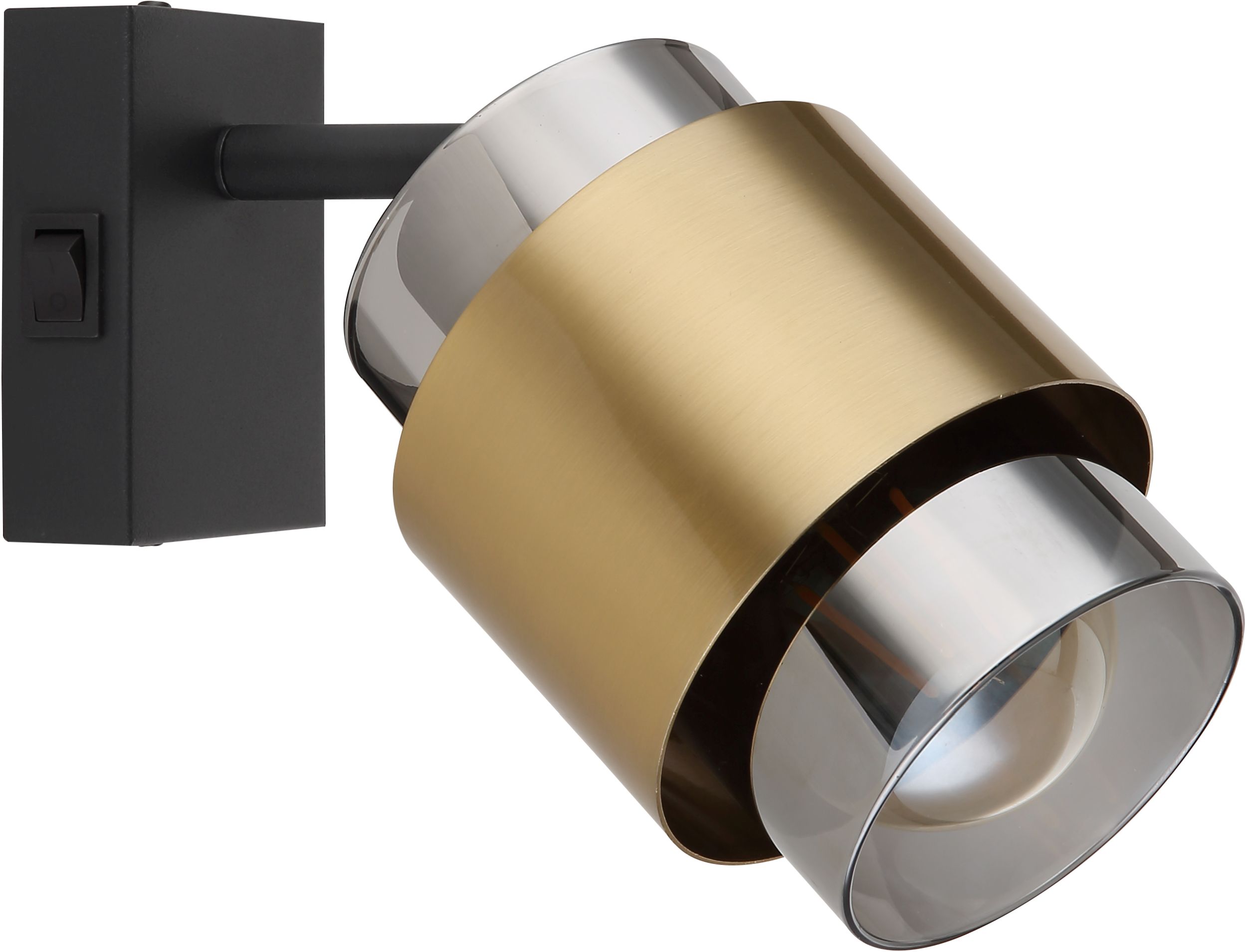 Globo Lighting Milley lampada da parete 1x40 W nero-ottone-fumé 15560-1