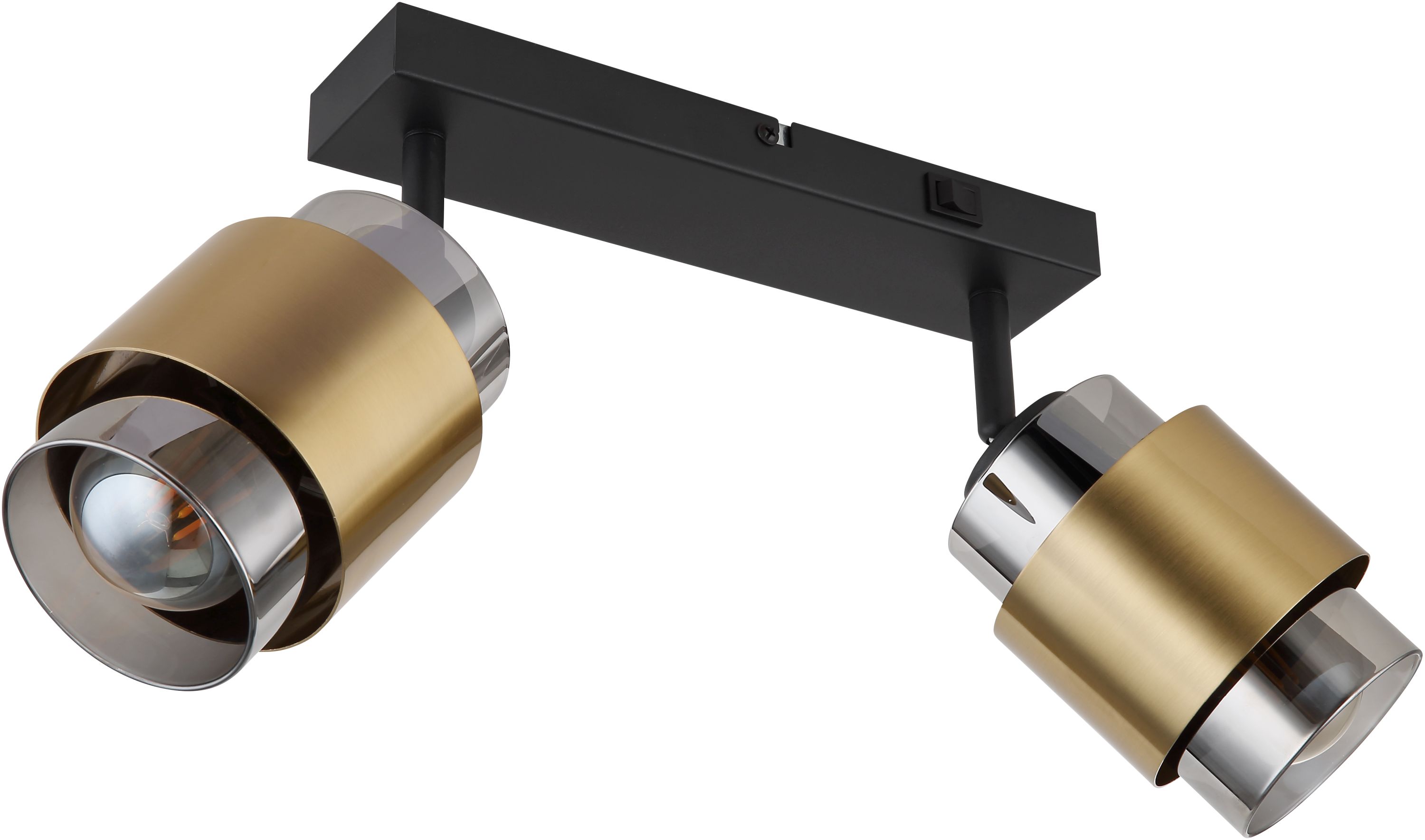 Globo Lighting Milley lampada da soffitto 2x40 W nero-ottone-fumé 15560-2