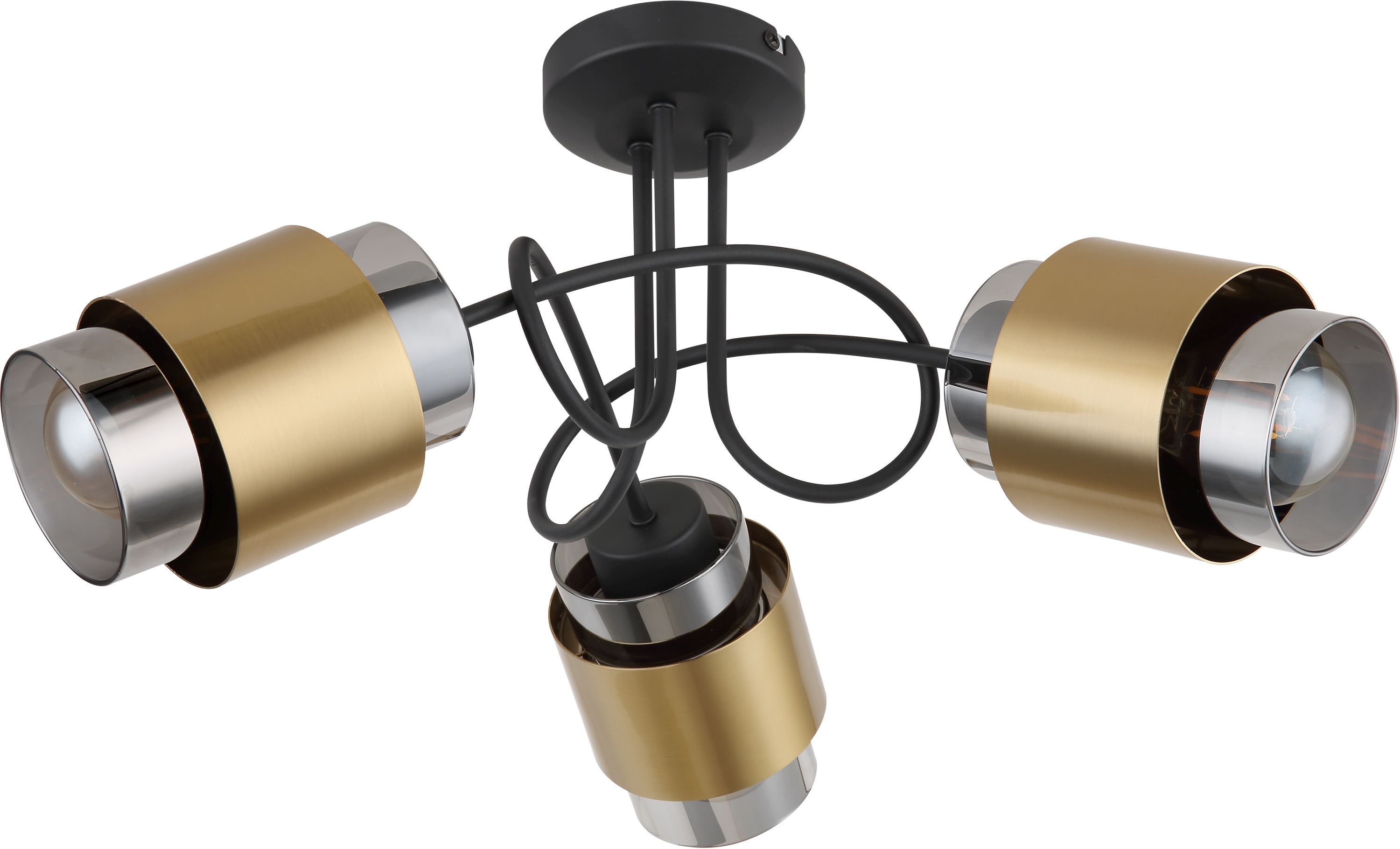 Globo Lighting Milley lampada da soffitto 3x40 W nero-ottone-fumé 15560-3D