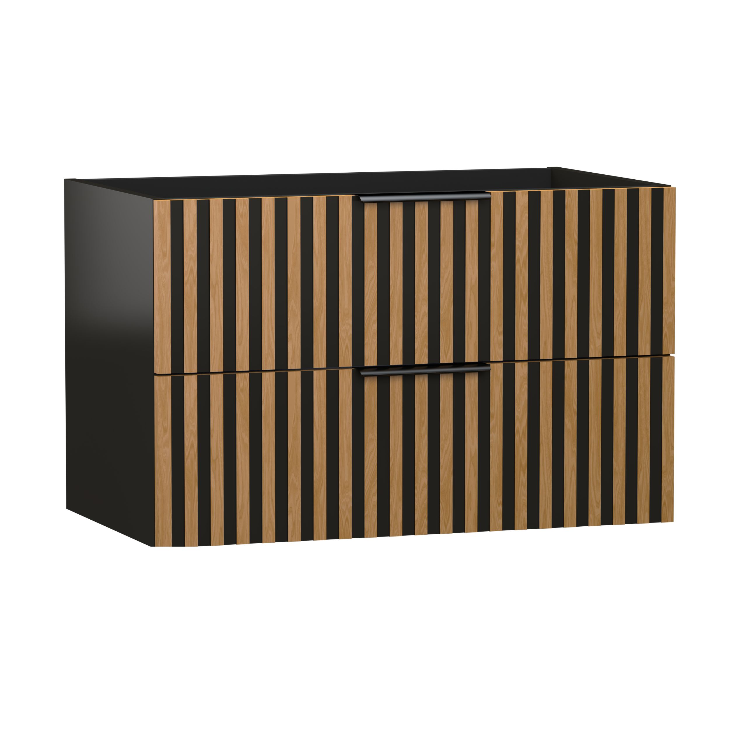 Strama Meru armadietto 80x46x50 cm sottolavabo sospeso nero-rovere 23.101.88