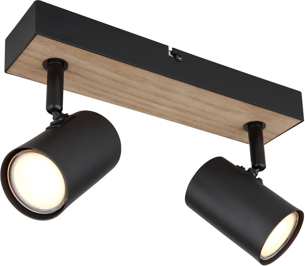 Globo Lighting Robby lampada da soffitto 2x35 W nero-legno 57911-2BW