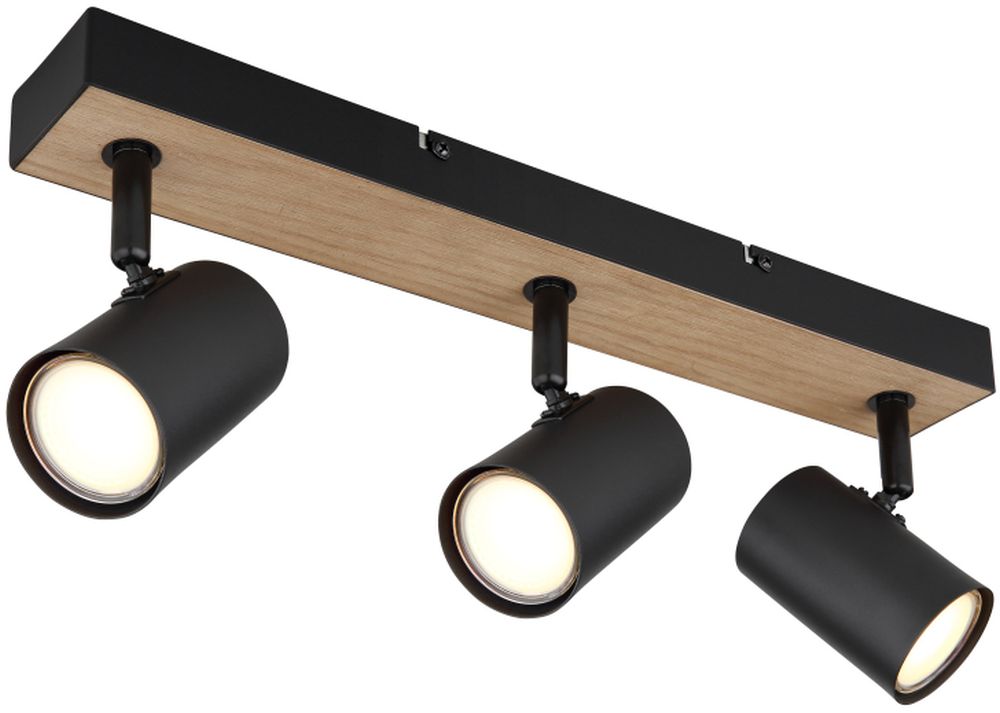 Globo Lighting Robby lampada da soffitto 3x35 W nero-legno 57911-3BW