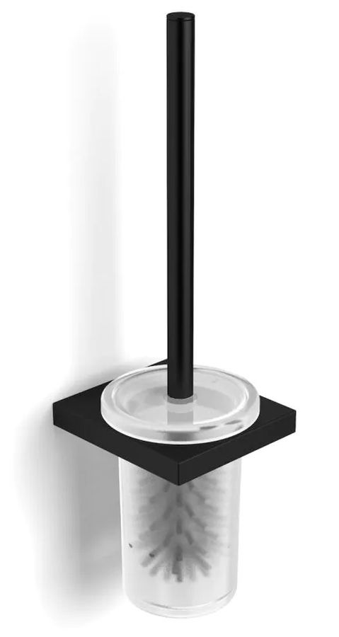 Stella Kobe scopino wc avvitato vetro-nero 10.430-B