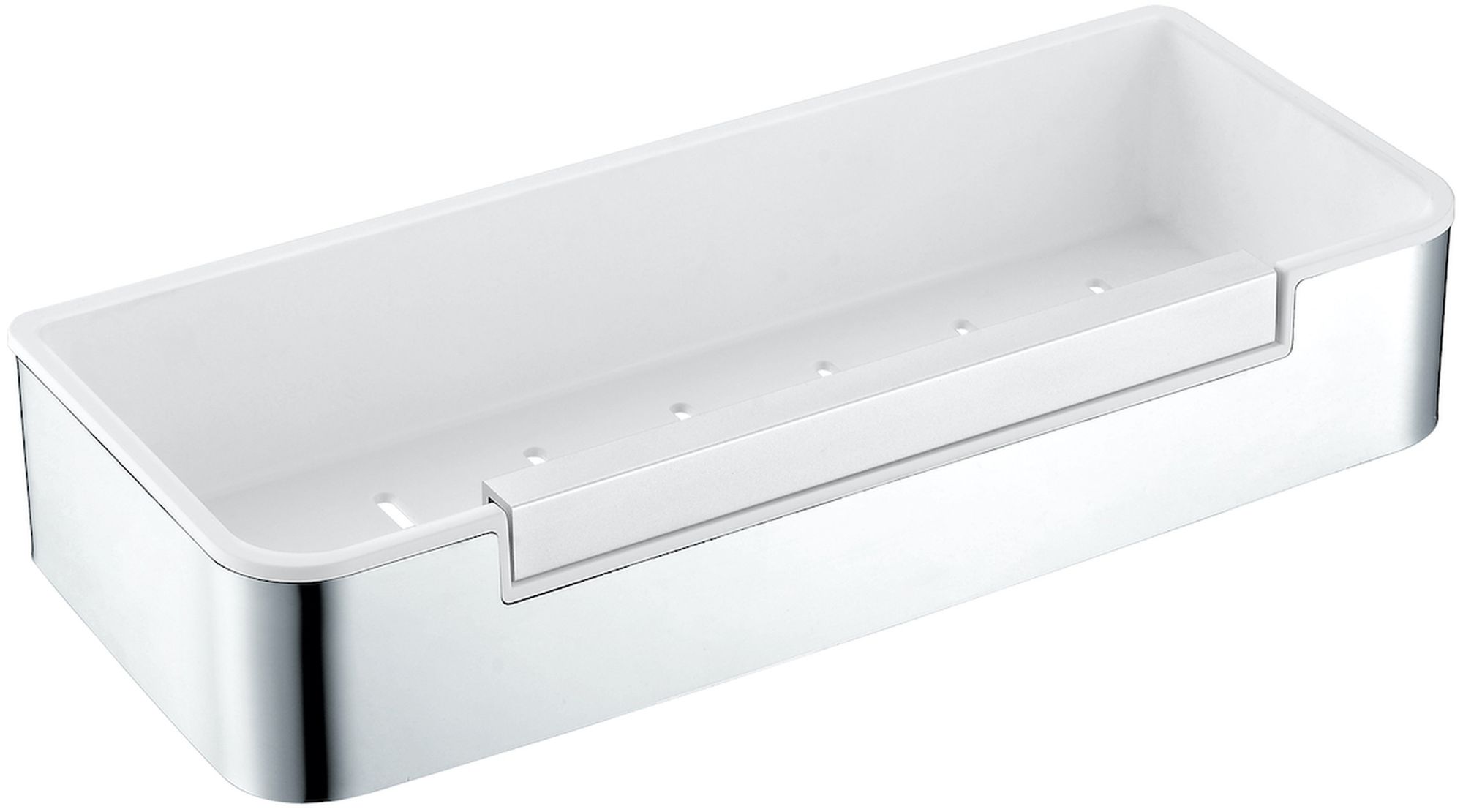 Stella portaoggetti da bagno acciaio-bianco 16.069