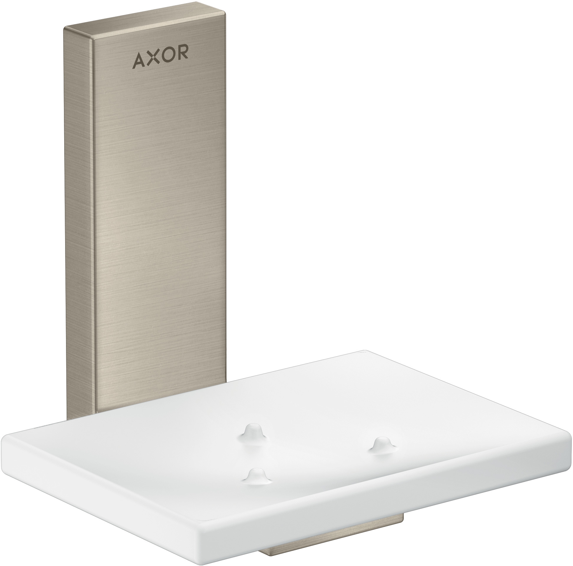 Axor Universal Rectangular portasapone a parete nichel-bianco 42605820