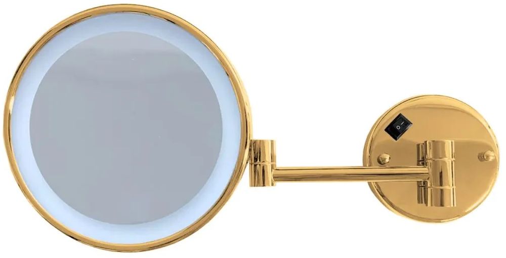 Stella specchietto per trucco 22.5x20 cm rotonda con illuminazione oro 22.00730-G