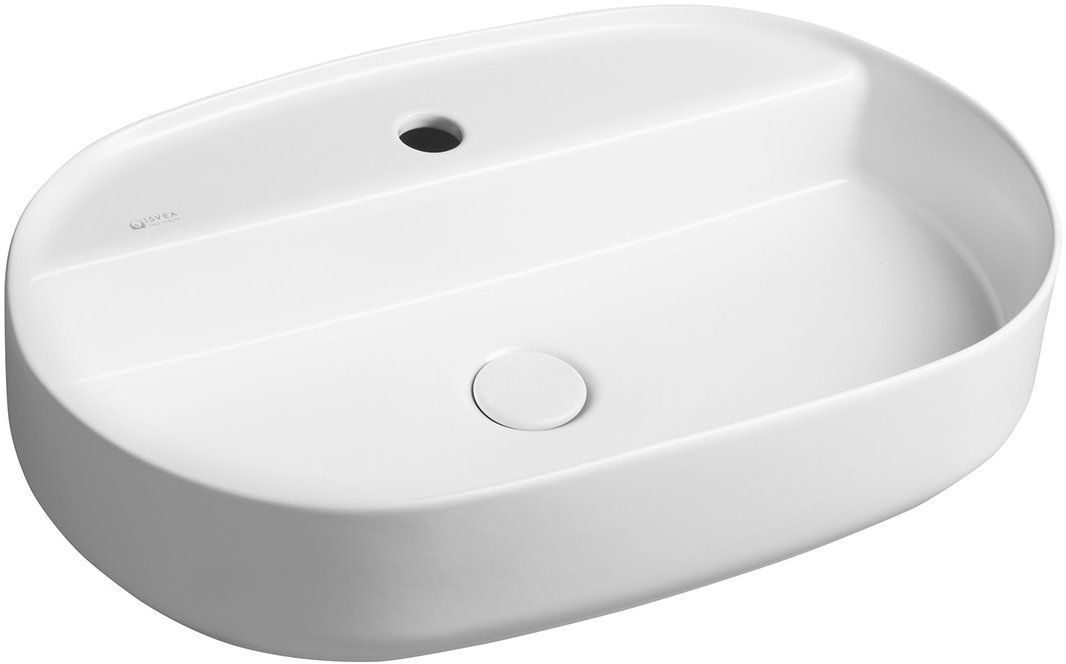 Isvea Infinity lavabo 60x40 cm ovale da appoggio bianco opaca 10NF65060-2L
