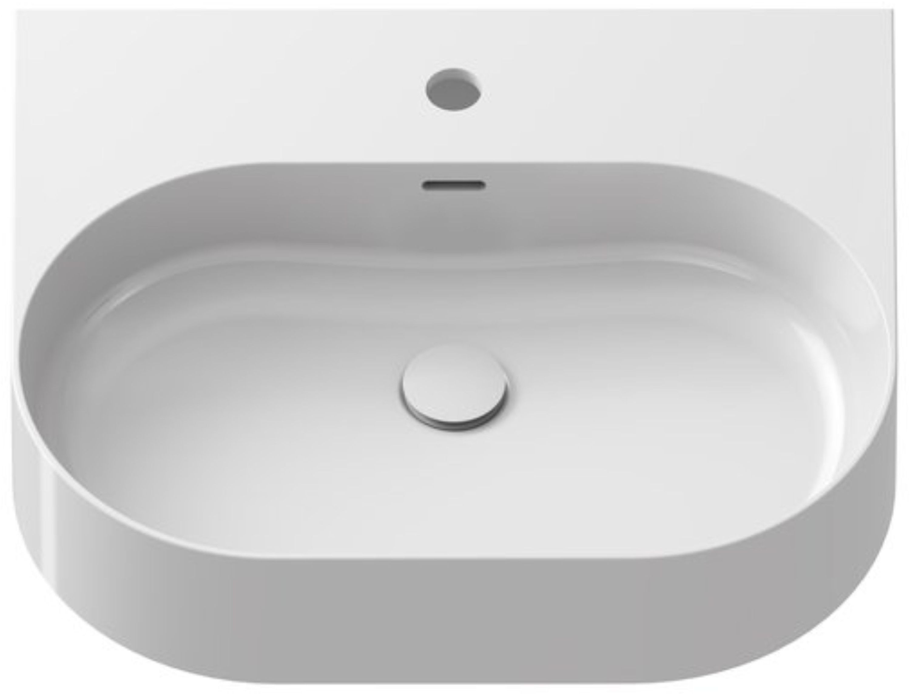 Ravak Ceramic lavabo 55x45 cm semicircolare a parete-da appoggio bianco XJX01155004