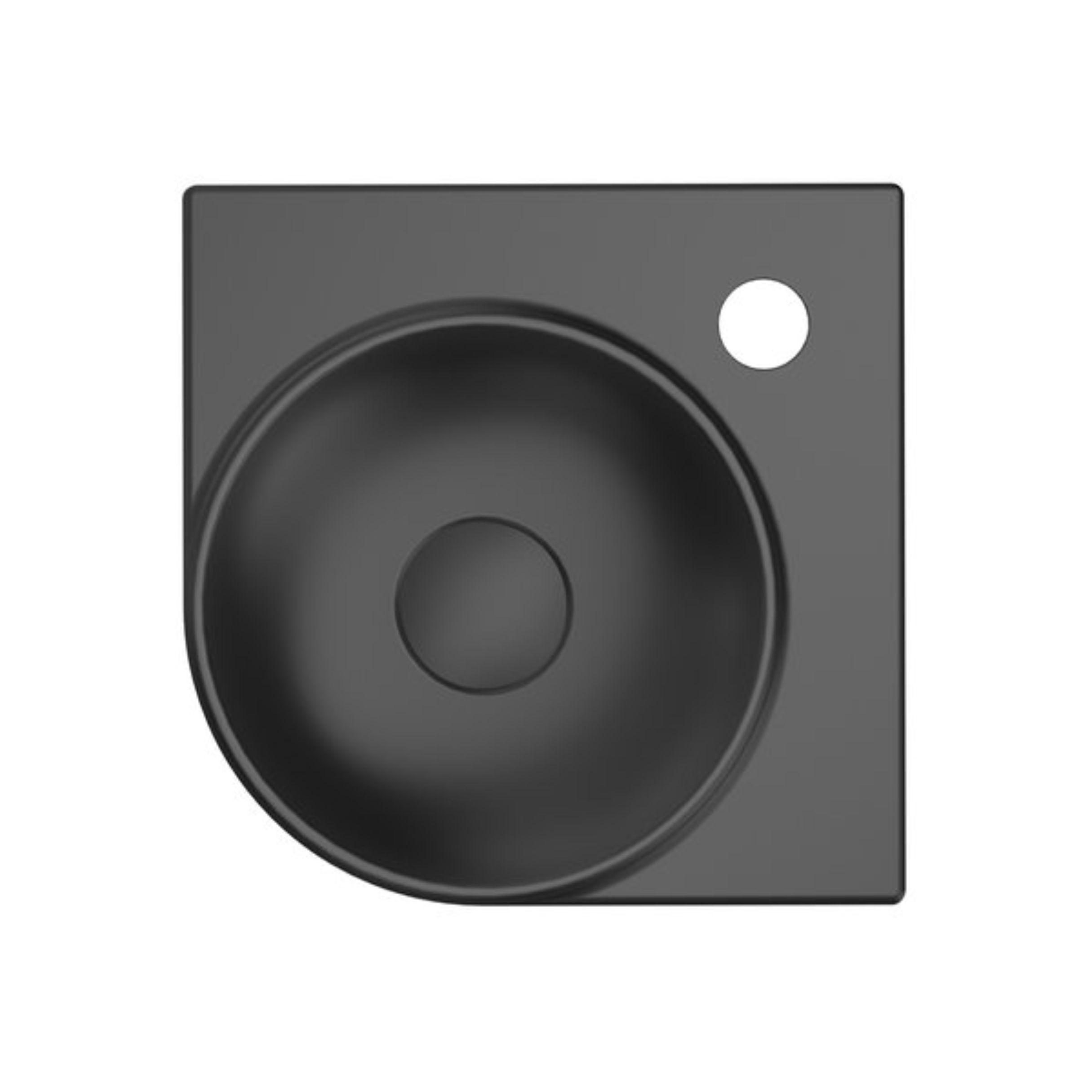 Ravak Yard lavabo 28x28 cm angolare a parete-da mobile nero XJX0D228000