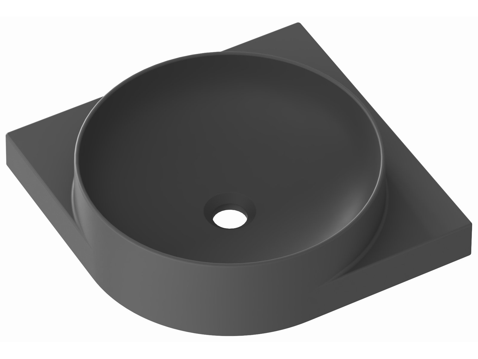 Ravak Yard lavabo 45x45 cm semicircolare a parete antracite XJX03245000