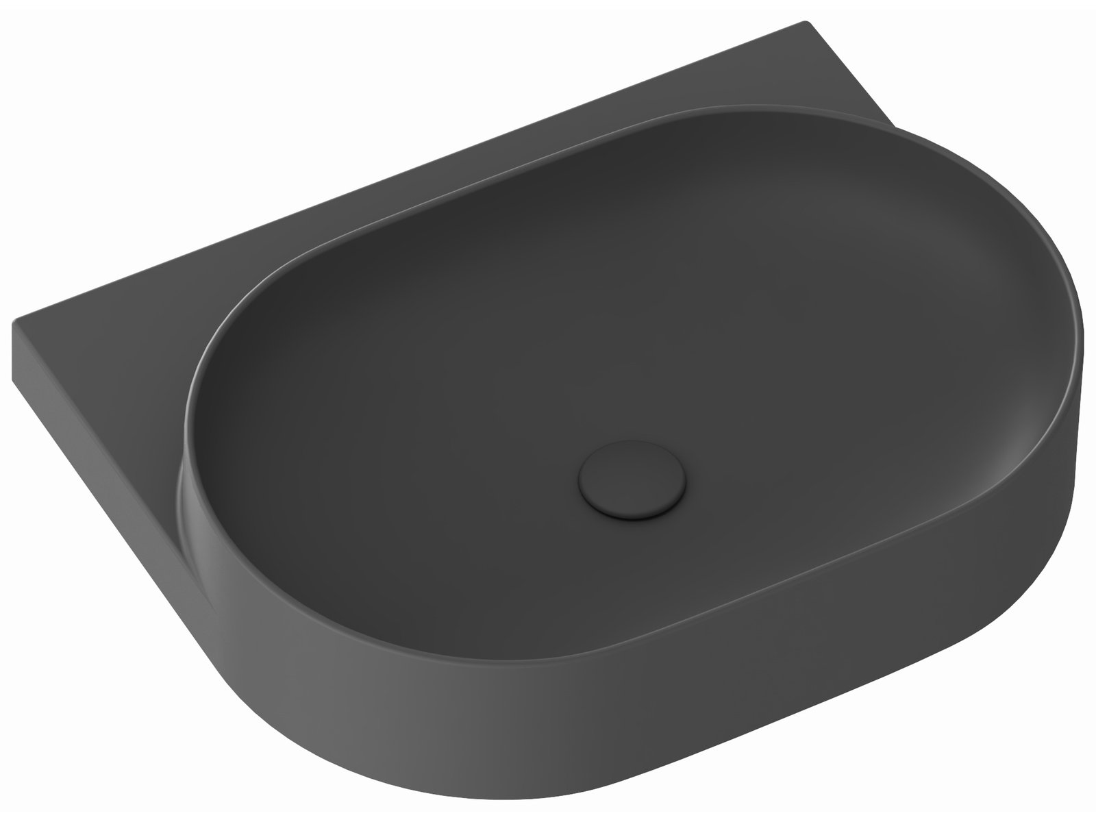 Ravak Yard lavabo 60.5x50 cm semicircolare a parete antracite XJX03060000