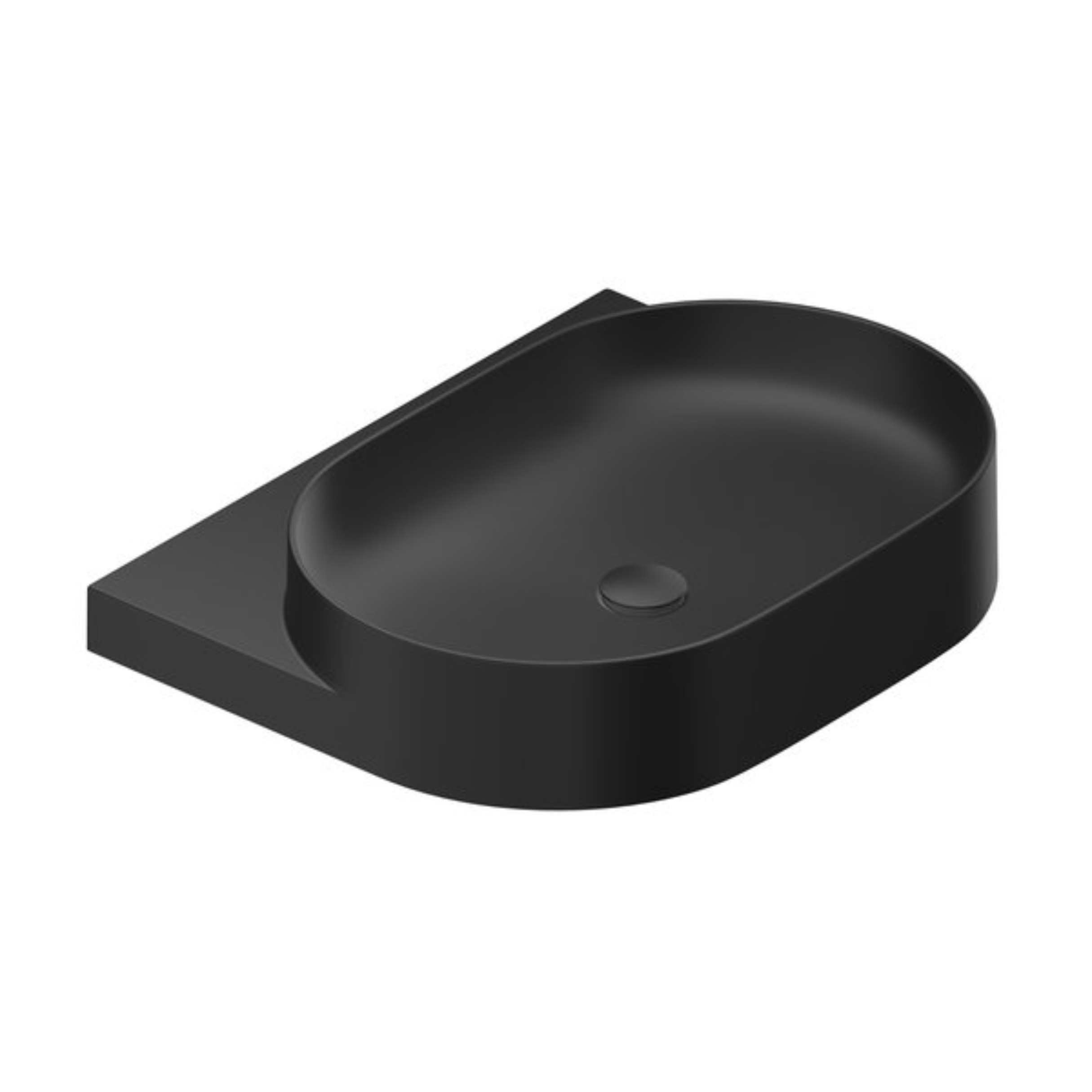 Ravak Yard lavabo 60.5x50 cm semicircolare a parete-da mobile nero XJX0D060000