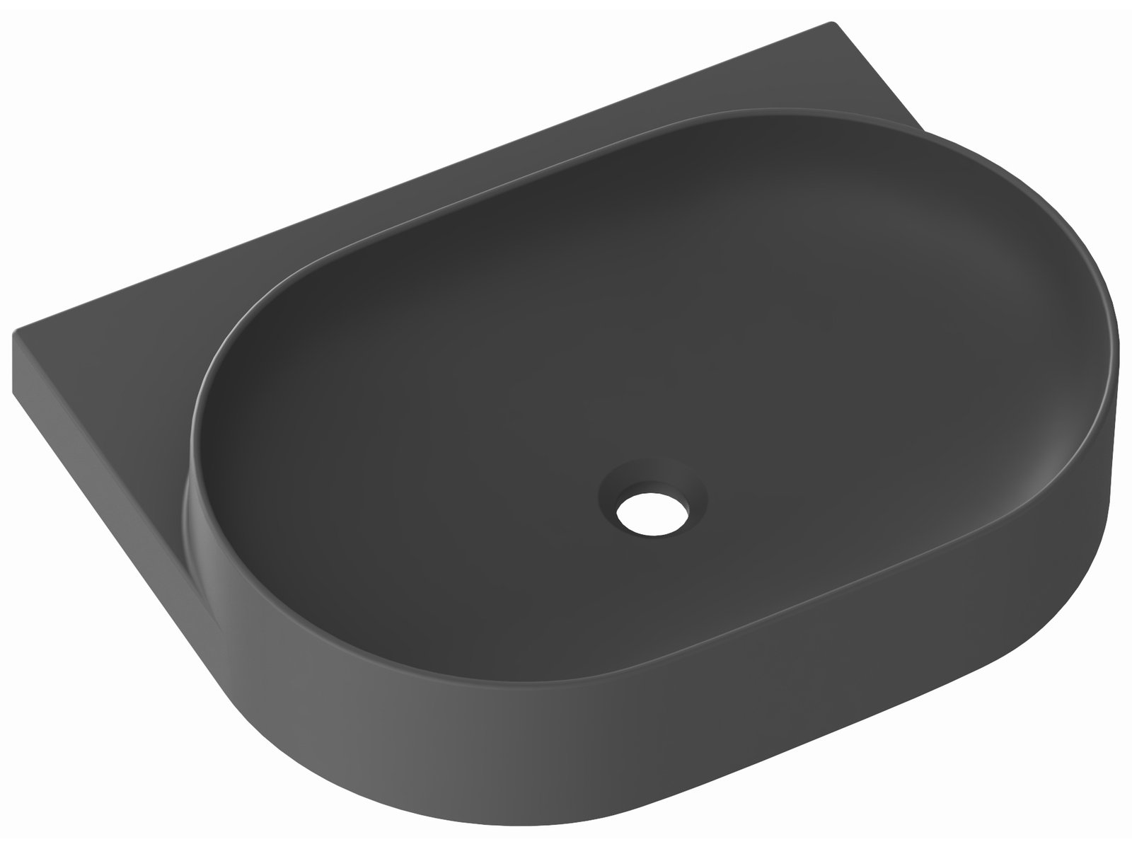 Ravak Yard lavabo 60.5x50 cm semicircolare a parete-da mobile antracite XJX03260002