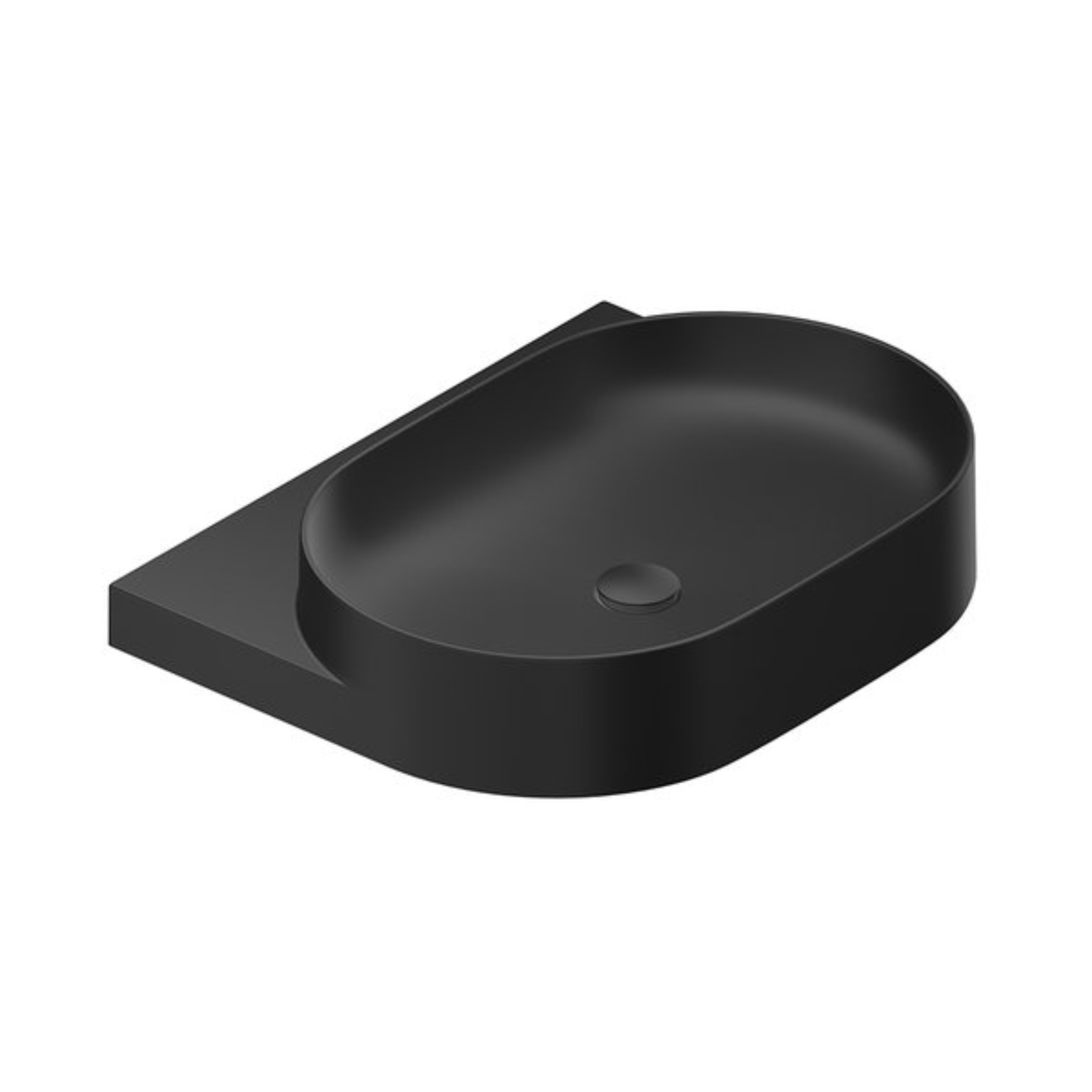 Ravak Yard lavabo 60.5x50 cm semicircolare a parete-da mobile nero XJX0D260002