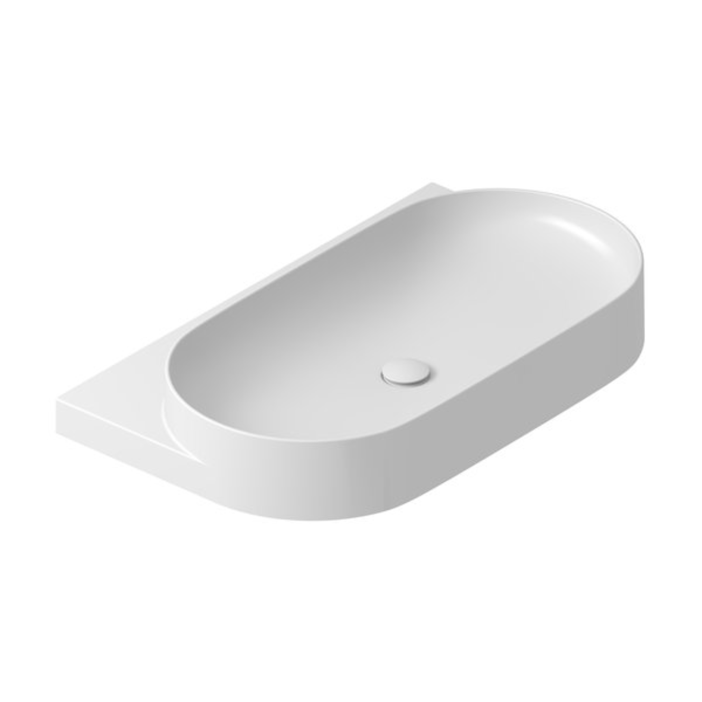 Ravak Yard lavabo 80.5x50 cm semicircolare a parete-da mobile bianco XJX01080000
