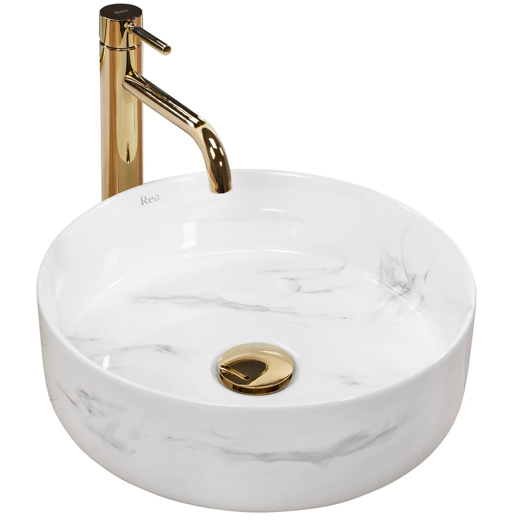 Rea Sami lavabo 36x36 cm rotonda da appoggio REA-U6606