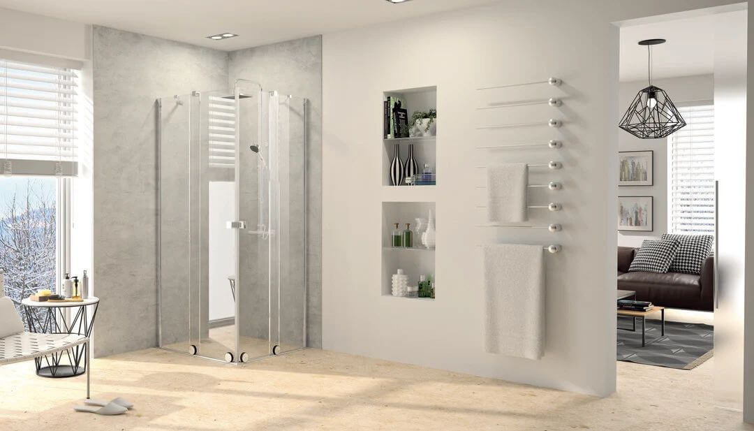 Huppe Xtensa Pure porta doccia 90 cm scorrevole argento lucida/vetro trasparente XT1303.069.322