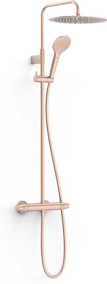 Tres Over-Wall set doccia a parete con termostato con soffione oro 19038705OPM