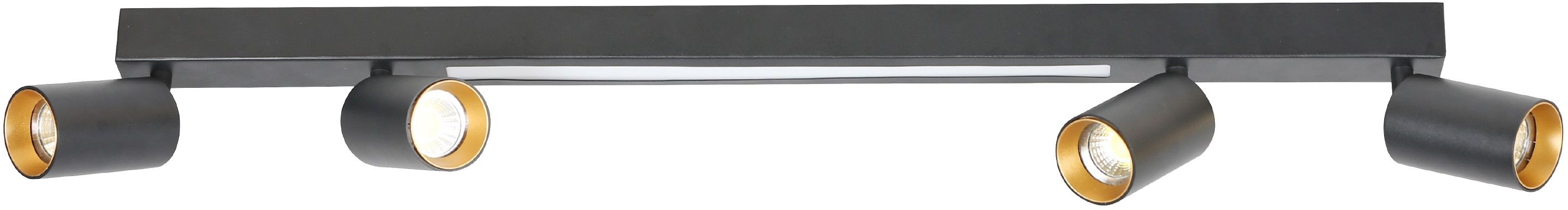 Light Prestige Perugia lampada da soffitto 4x50 W nero-oro LP-0703/4CBK