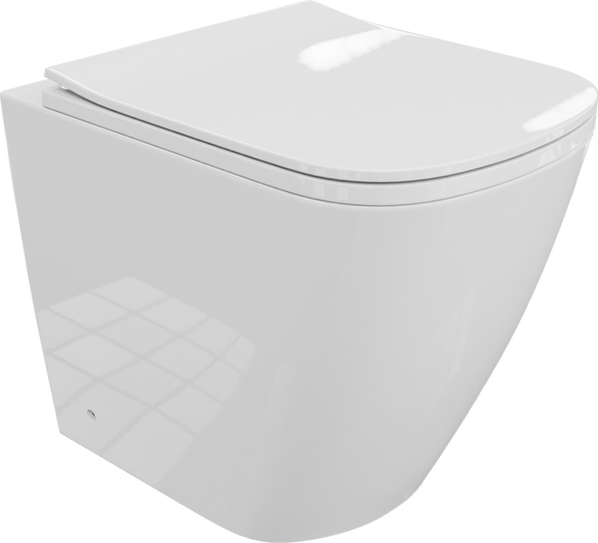LaVita Tyber vaso wc con copriwater a discesa lenta a terra senza brida bianco lucida 5900378332572
