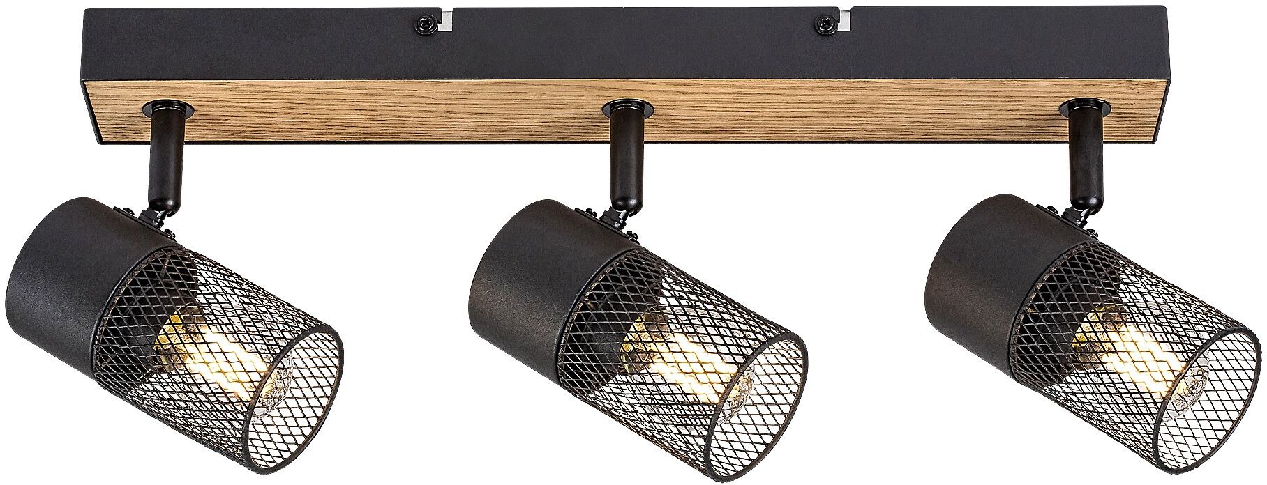 Rabalux Metta lampada da soffitto 3x14 W nero-legno 71153