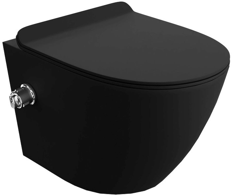 LaVita Salto vaso con sedile bidet sospeso senza brida nero 5900378334255
