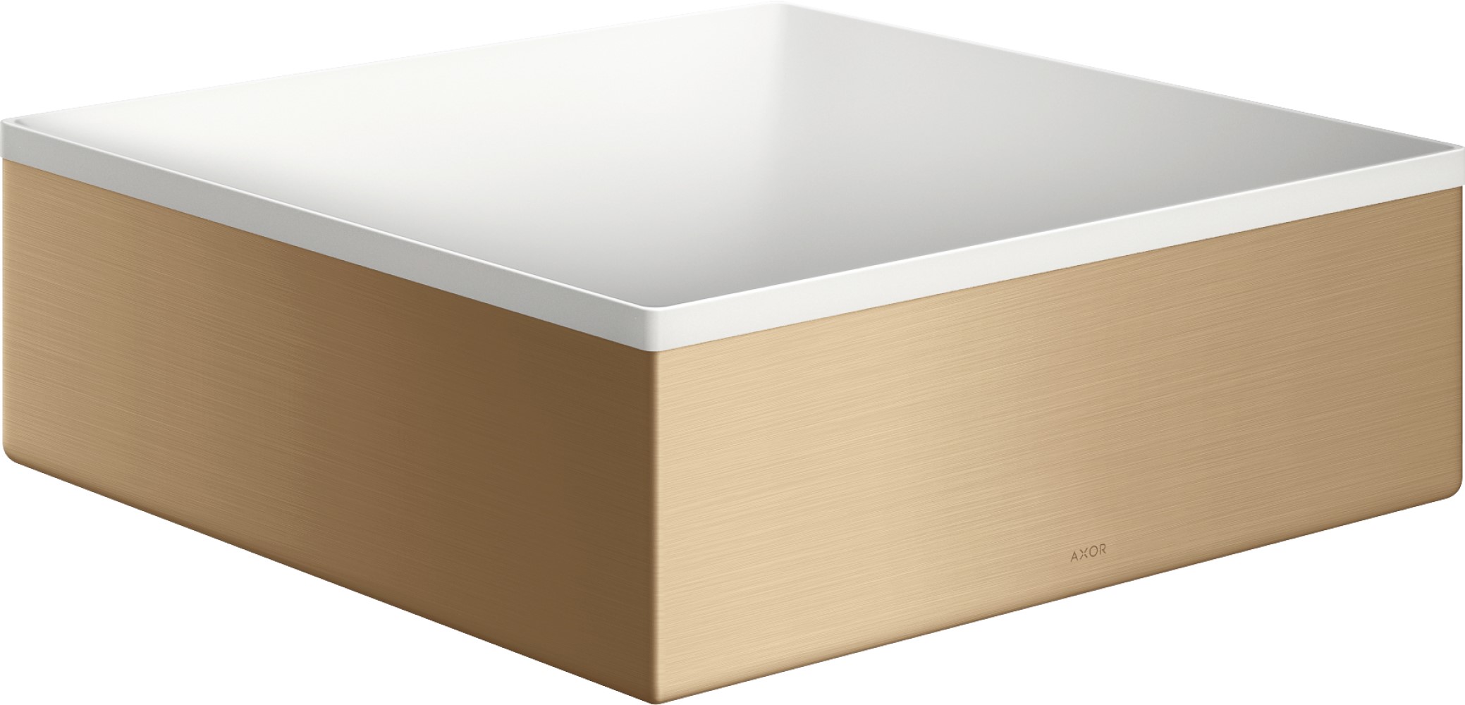 Axor Suite lavabo 28.5x28.5 cm quadrata da appoggio bianco-marrone/beige 42002140