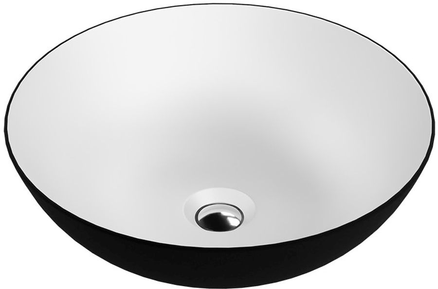 LaVita Rosa lavabo 40x40 cm rotonda da appoggio bianco-nero 5900378334293