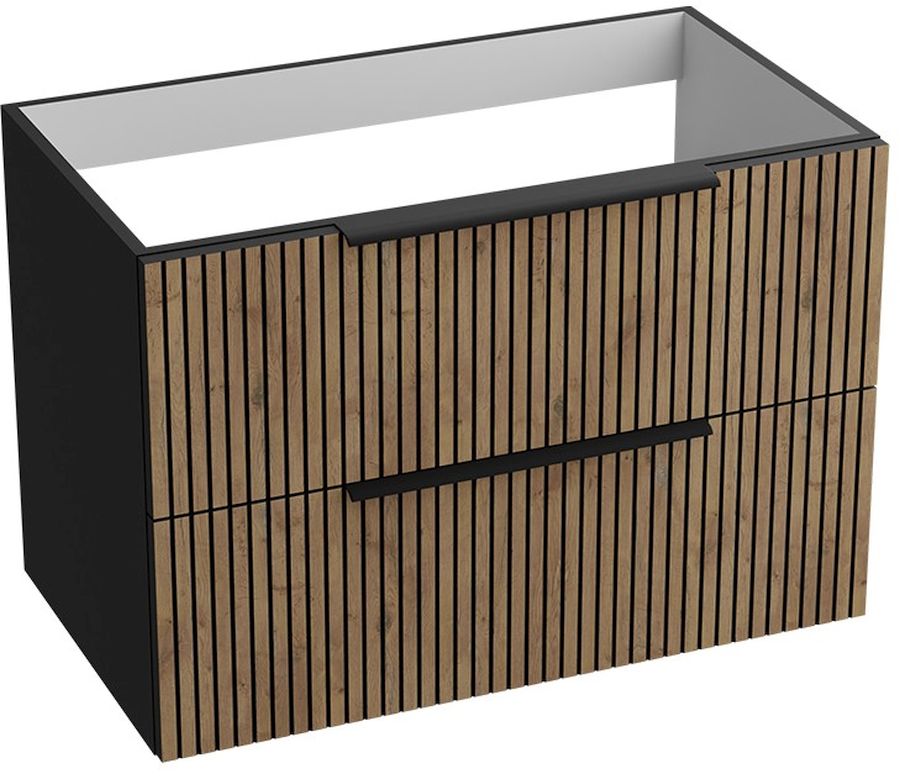 LaVita Oklahoma armadietto 80.5x46x54.2 cm sottolavabo sospeso nero-legno 5900378334071