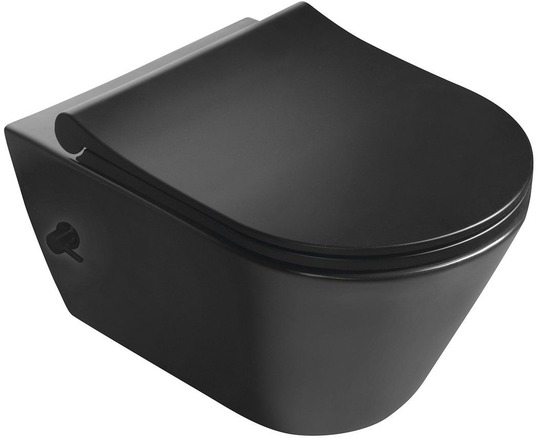 Sapho Avva vaso con sedile bidet sospeso senza brida nero 100315-110