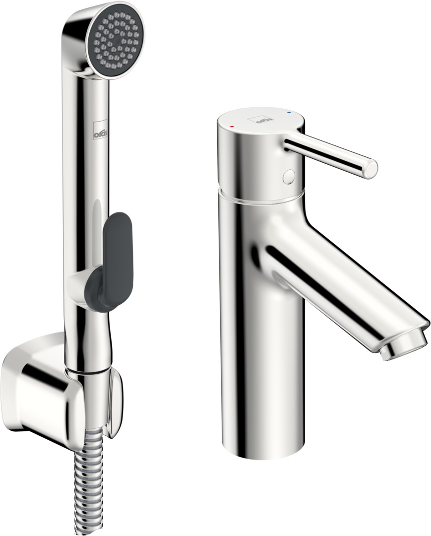 Oras Optima rubinetto per lavabo con doccetta bidet verticale cromo 2606AF-105