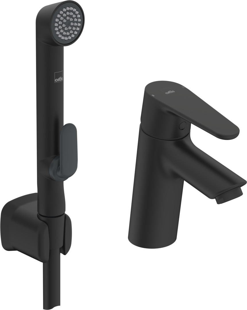 Oras Optima rubinetto per lavabo con doccetta bidet verticale nero 2612F-33