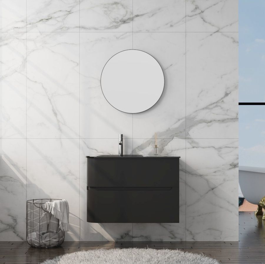 LaVita Atlanta lavabo con armadietto 80 cm nero 5900378339786