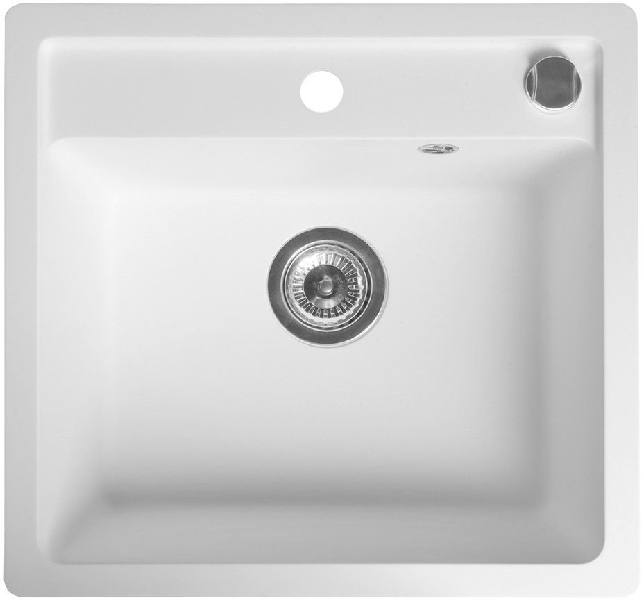 Sapho lavello in granito 53x50 cm bianco GR1031