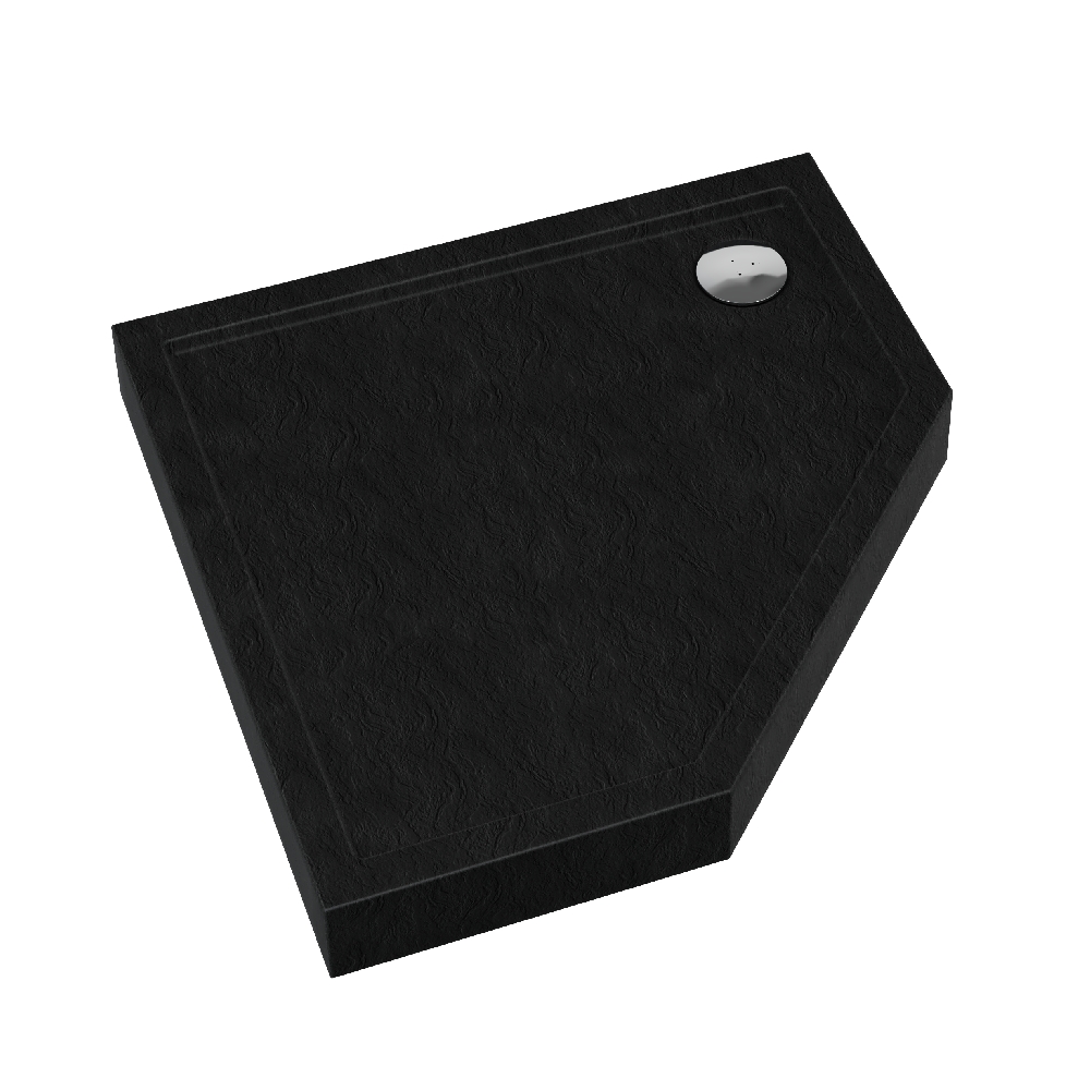Schedline Cameron Black Stone piatto doccia pentagonale 80x80 cm nero 3ST.C1PK-8080/C/ST
