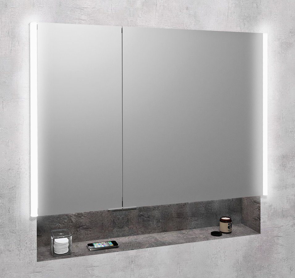 Sapho Integra armadietto 95.5x16.5x70 cm con specchio grigio IN095
