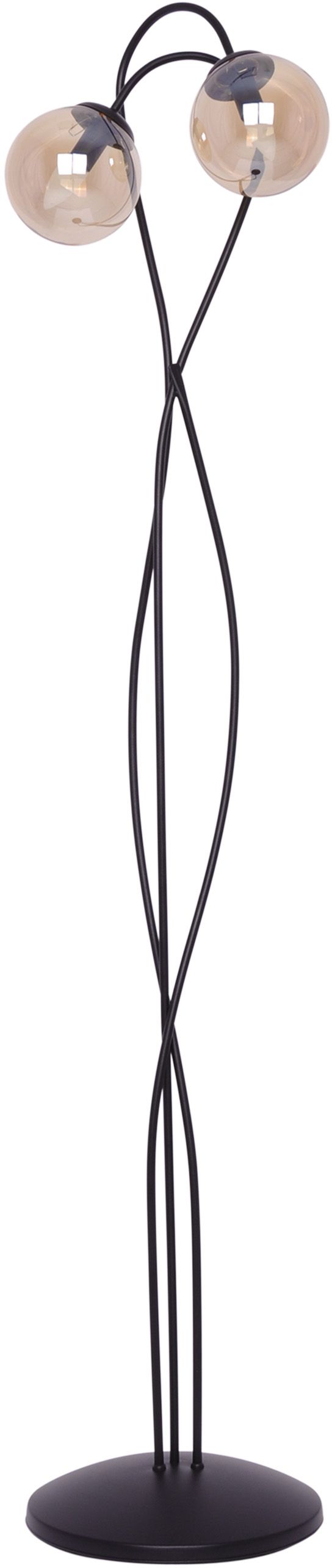 Kaja Floro lampada da terra 2x40 W nero-ambra K-5129