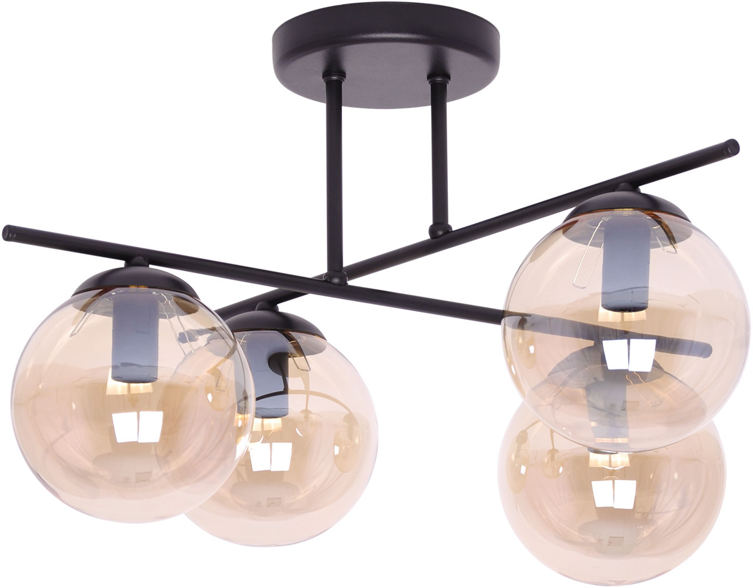 Kaja Delta lampada da soffitto 4x40 W nero-ambra K-5161
