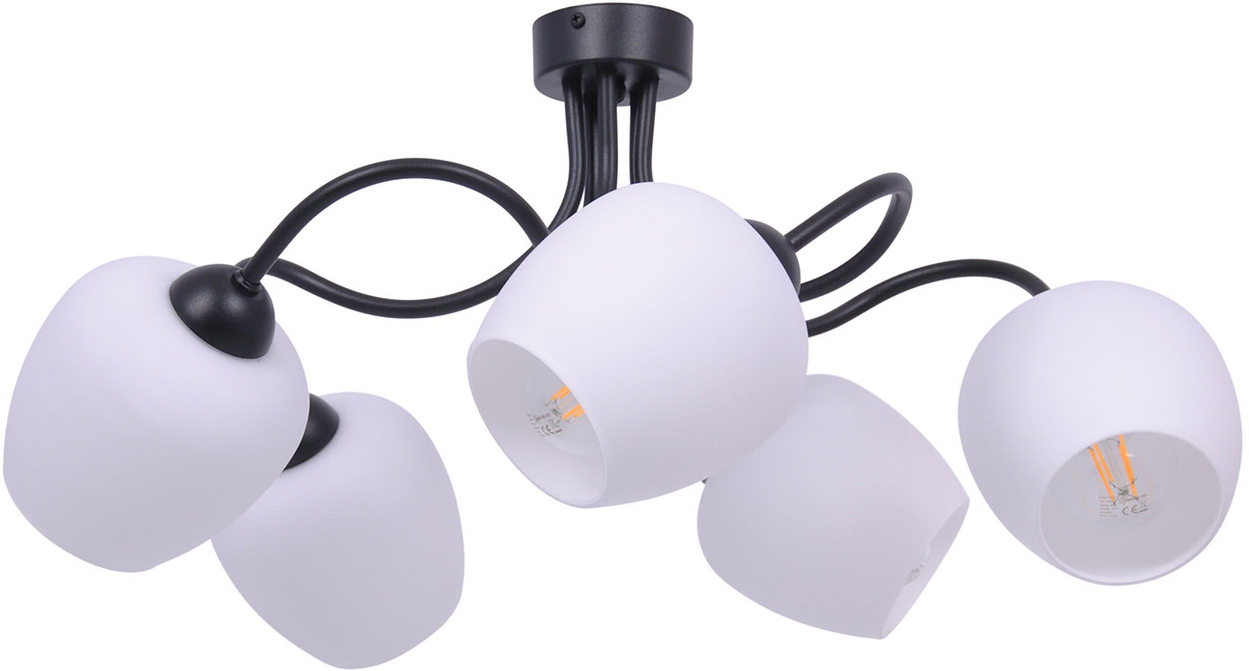 Kaja Bella lampada da soffitto 5x60 W bianco-nero K-5186