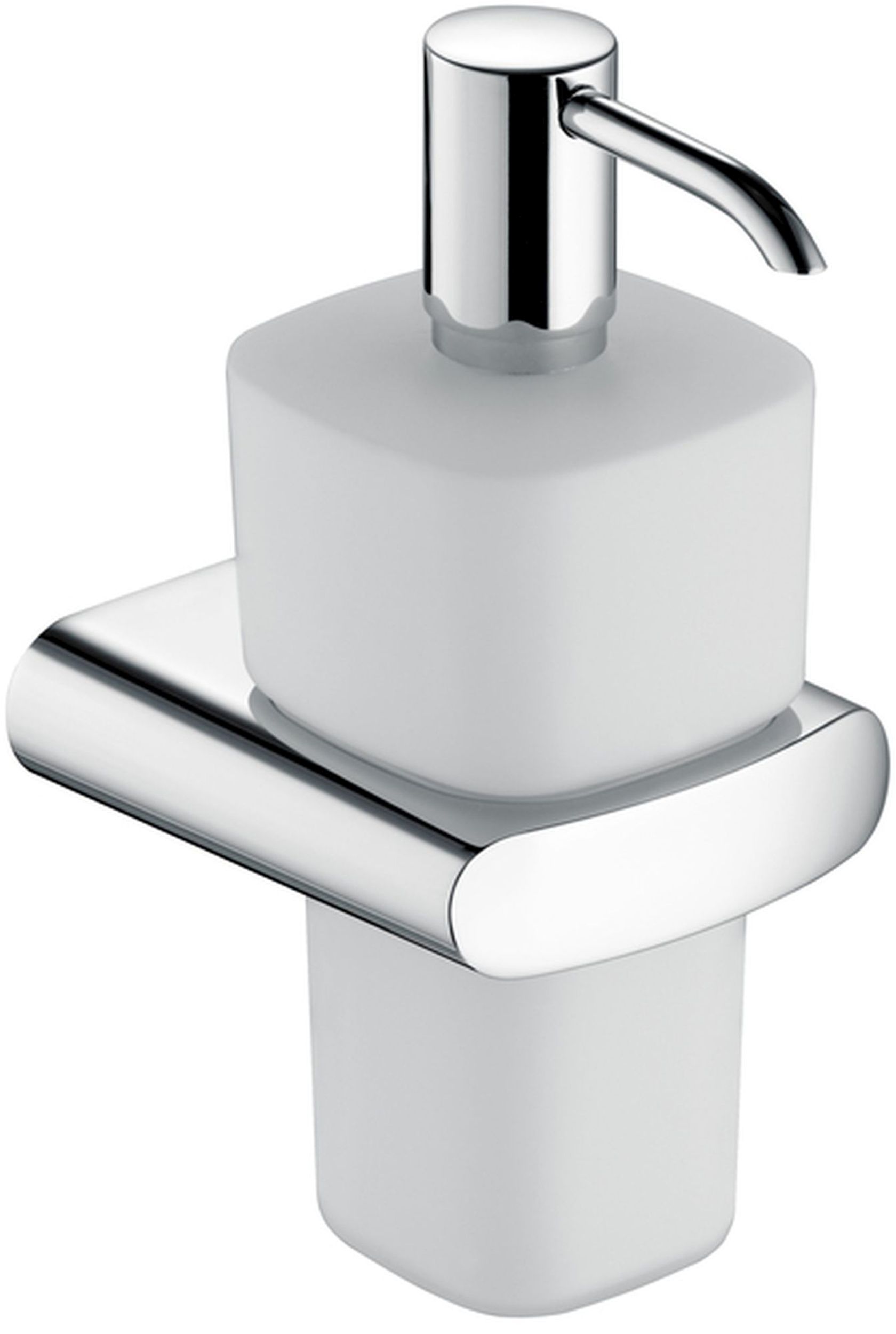 Keuco Elegance dispenser di sapone liquido 220 ml cromo-bianco-vetro 11654019000