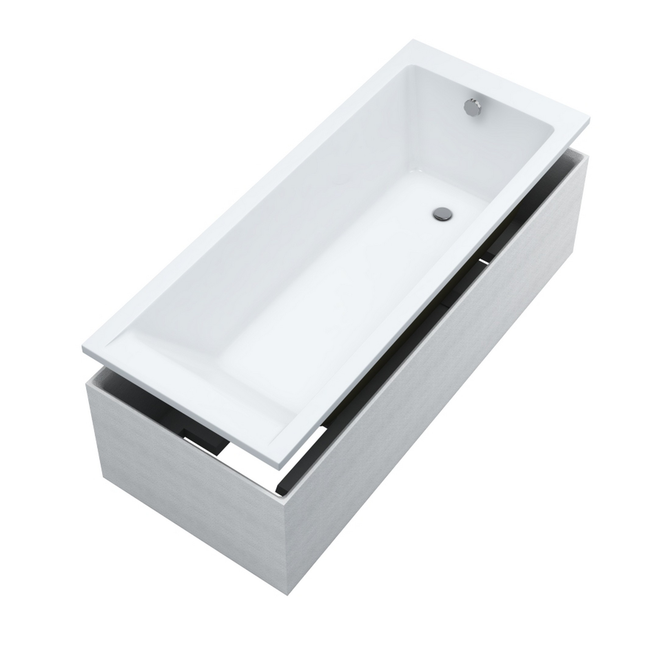Schedline Milos Set vasca da bagno con supporto 170x70 cm bianco 3WSP.MS1P-17070