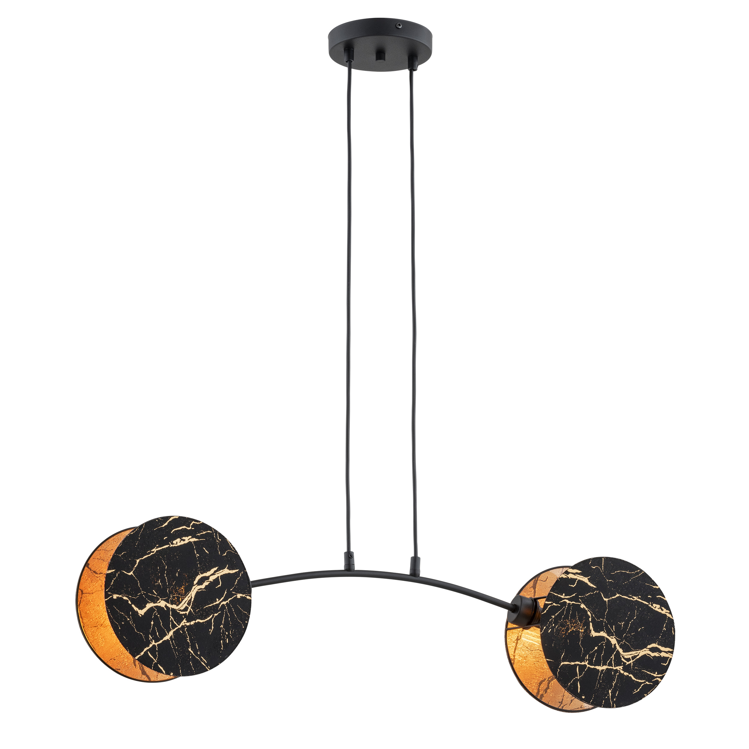 Emibig Motif lampada sospesa 2x10 W nero-oro 1327/2