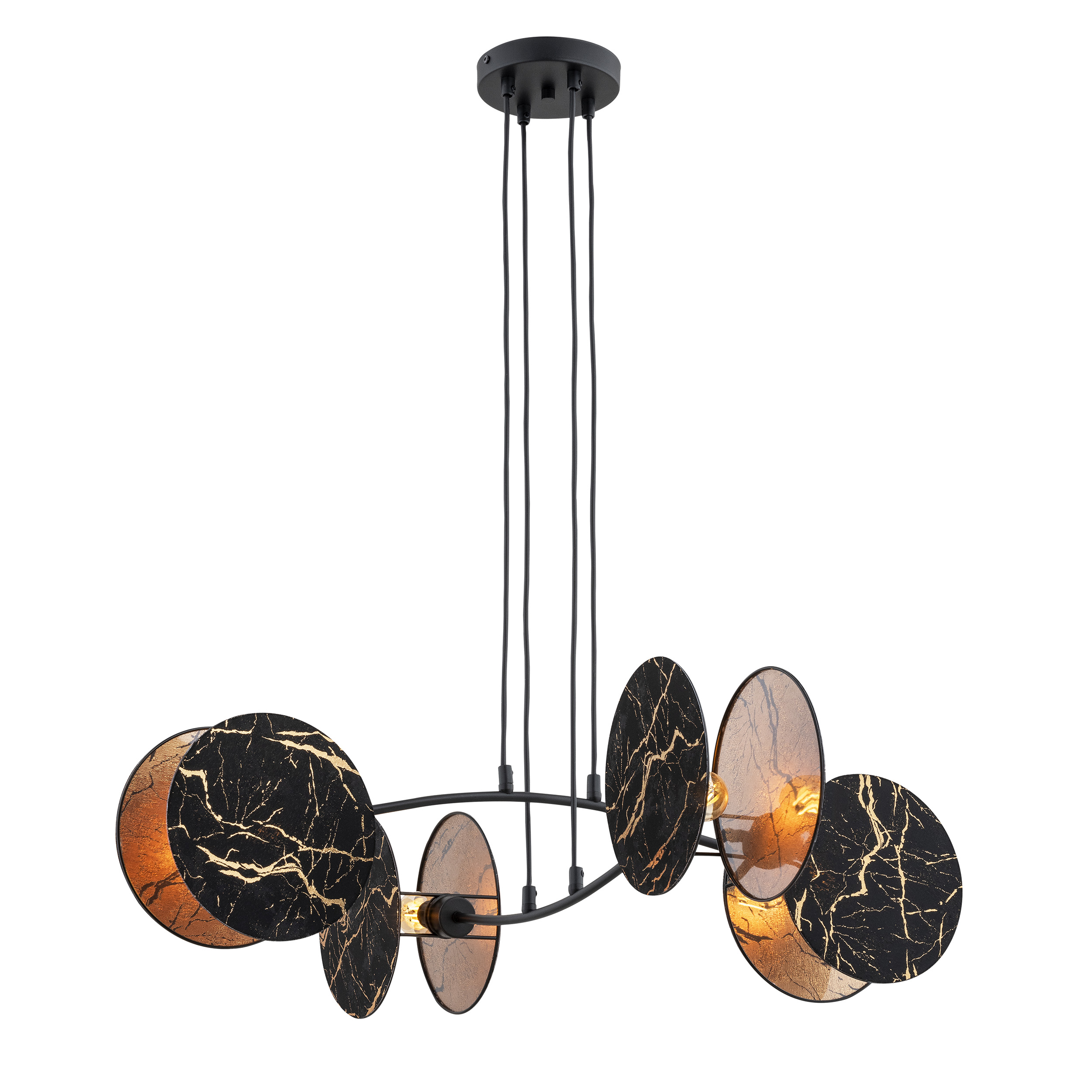 Emibig Motif lampada sospesa 4x10 W nero-oro 1327/4