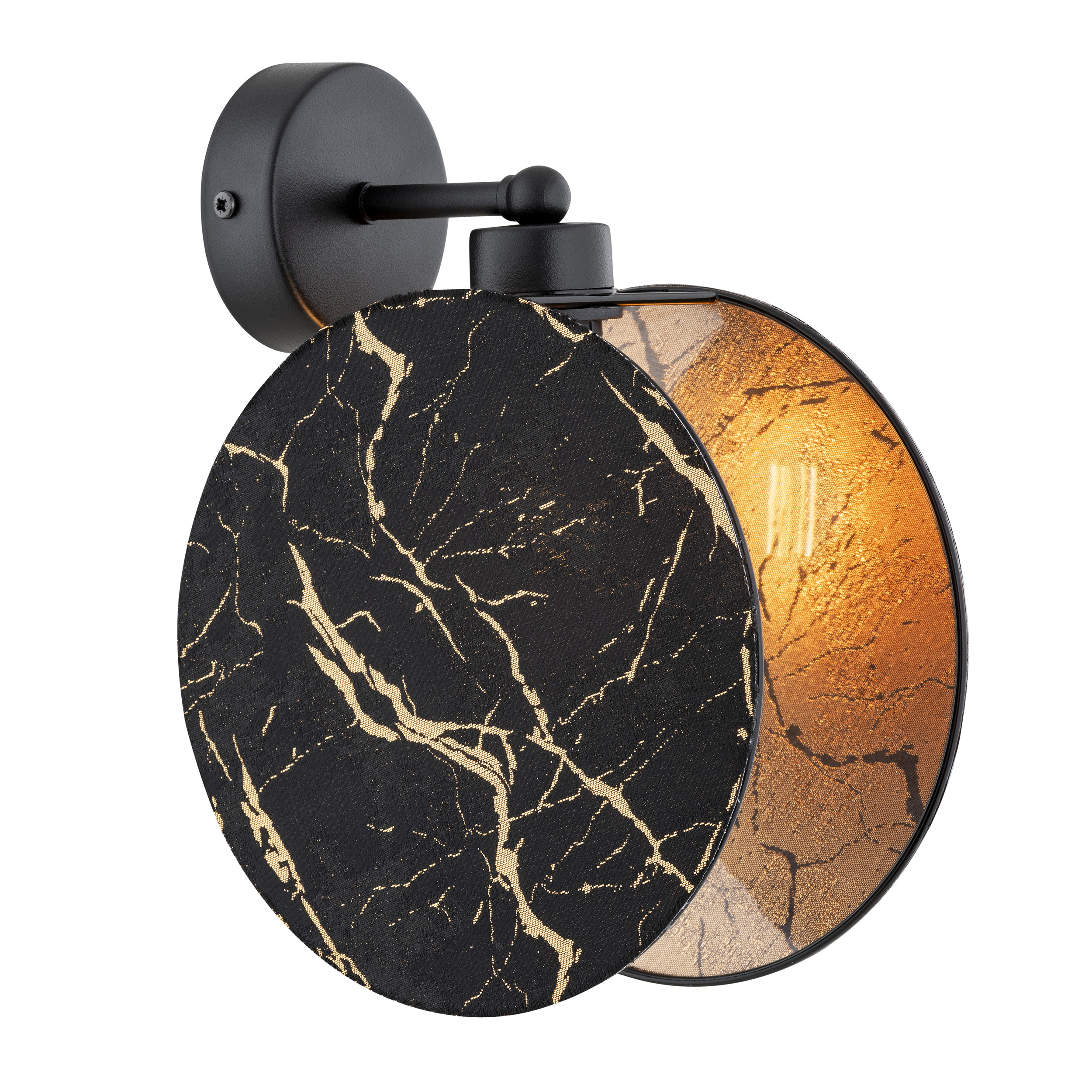 Emibig Motif lampada da parete 1x10 W nero-oro 1327/K1